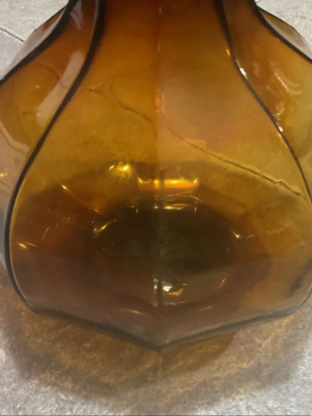 Indiana Glass Amber Sculpted Accent Vase